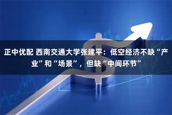 正中优配 西南交通大学张建平：低空经济不缺“产业”和“场景”，但缺“中间环节”